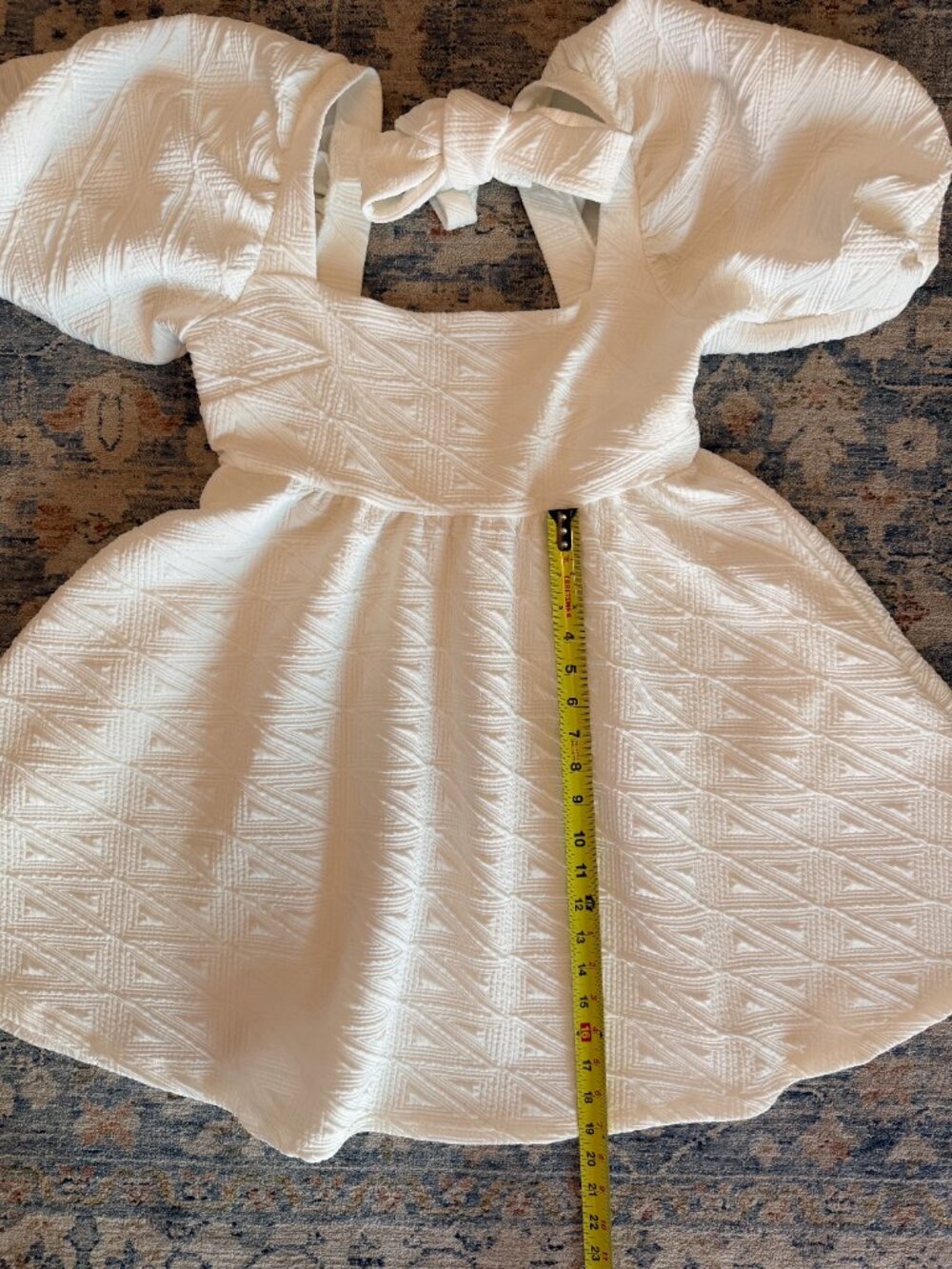 Free People Violet Puff Sleeve Tie Back Mini Dress White S - Picture 4 of 7